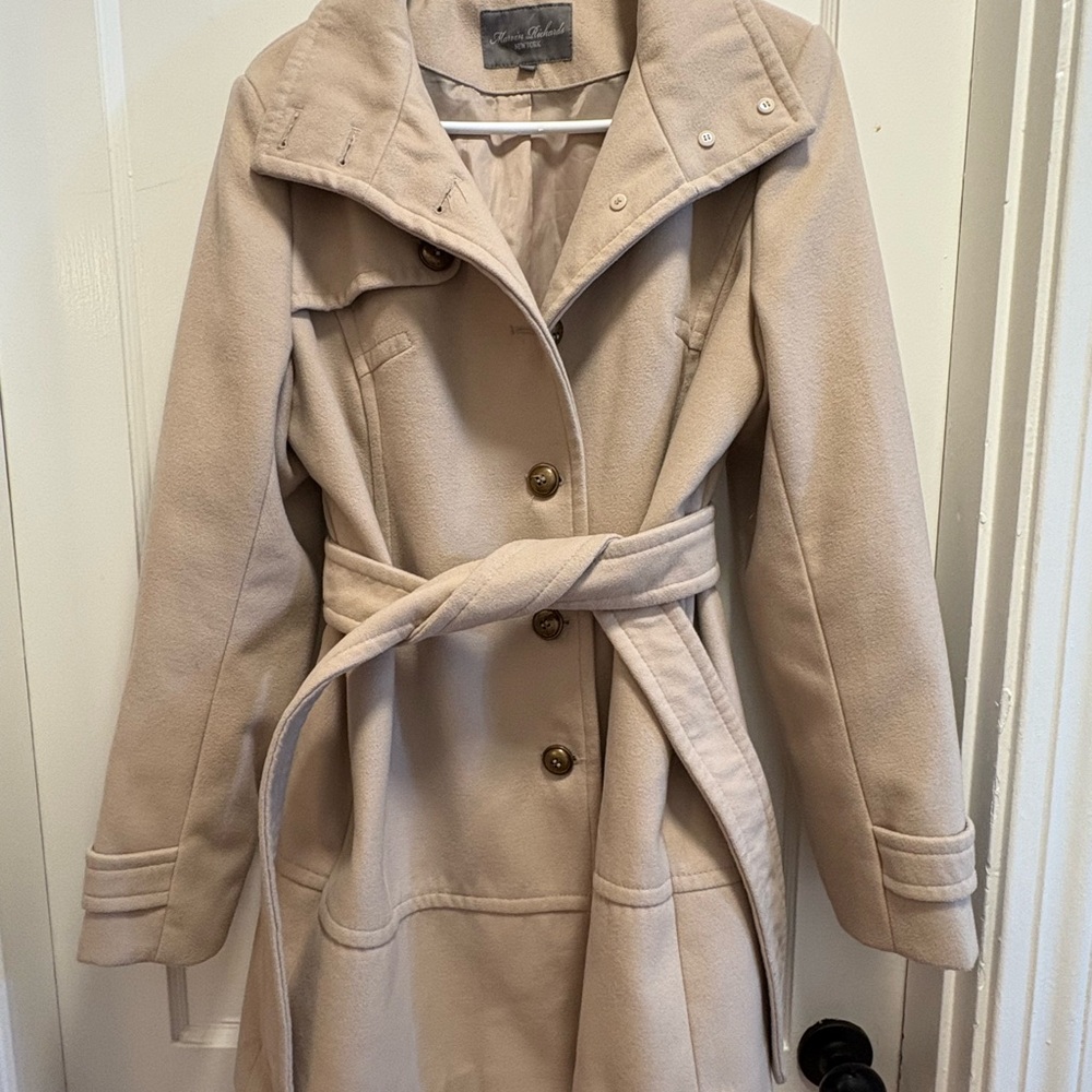 Women's Cream Belted Coat